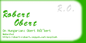 robert obert business card